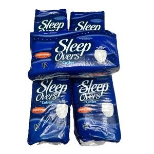 5 Packs of 12 Sleep Overs By Cuties Pull Up/Underwear Large/X Large 60-125 lbs